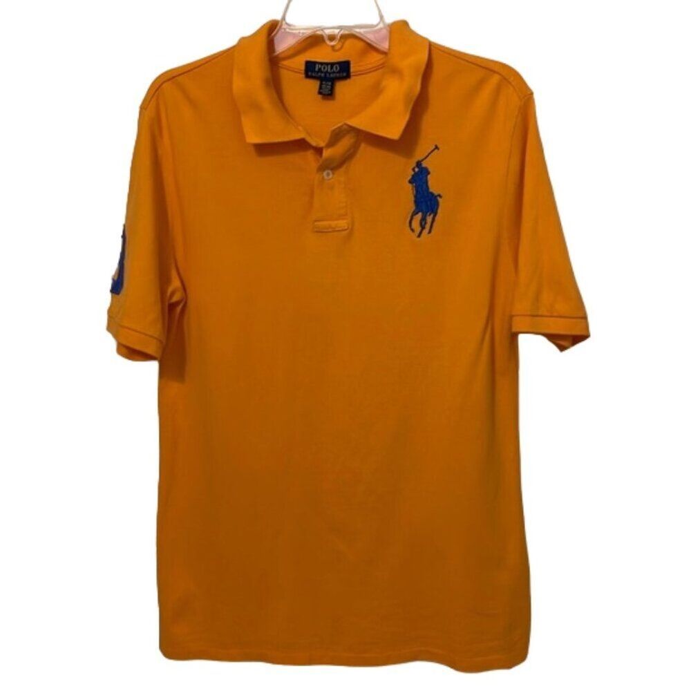 Ralph Lauren Polo Orange Polo Shirt Boys XL Big Blue Pony #3 Preppy